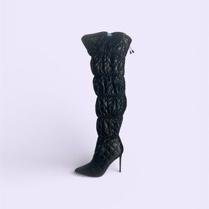 Steve Madden Black Quilted Over the Knee Boots